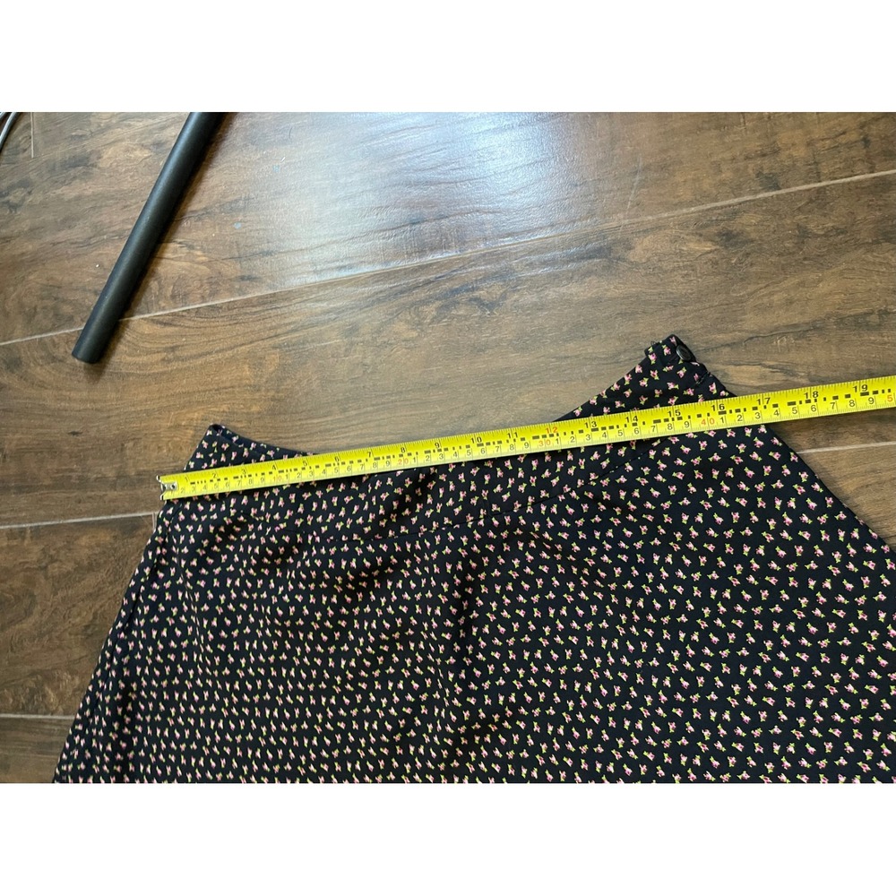 Jones New York Silk Midi Skirt Black Floral Bud Print A-Line Lined Womens 10 - Picture 7 of 7
